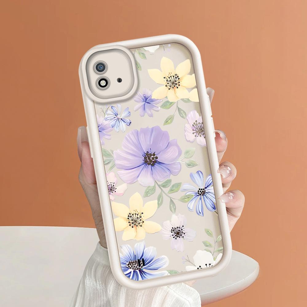 Soft Silicone Square Ladder Printing Pattern Phone Casing Full Cover Camera Shockproof Protection Rubber Case for OPPO Realme