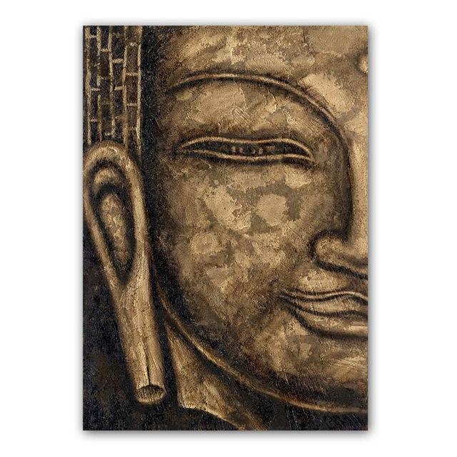 

Буддизм настенная живопись маслом серый 2 панельные постеры и принты на холсте Будда художественная картина для гостиной украшения дома 21*30cm