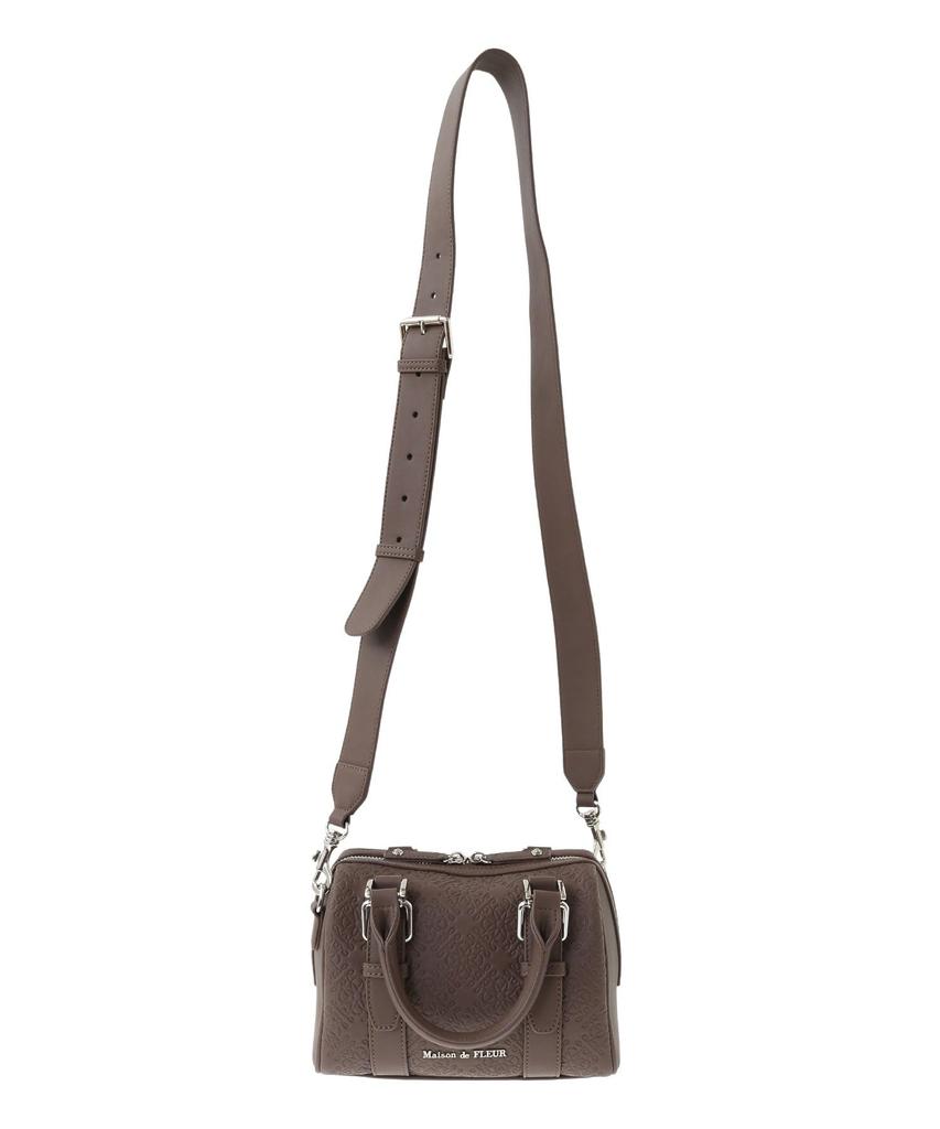 De Bag FLEUR Monogram Mini Boston Bag 8A44F0J2100 Charcoal Gray [Maison Fleur] Women's