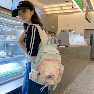 College Style Contrast Small Schoolbag Japanese Ins Cute Little Fresh Niche Mini Mori Girl Backpack Backpack
