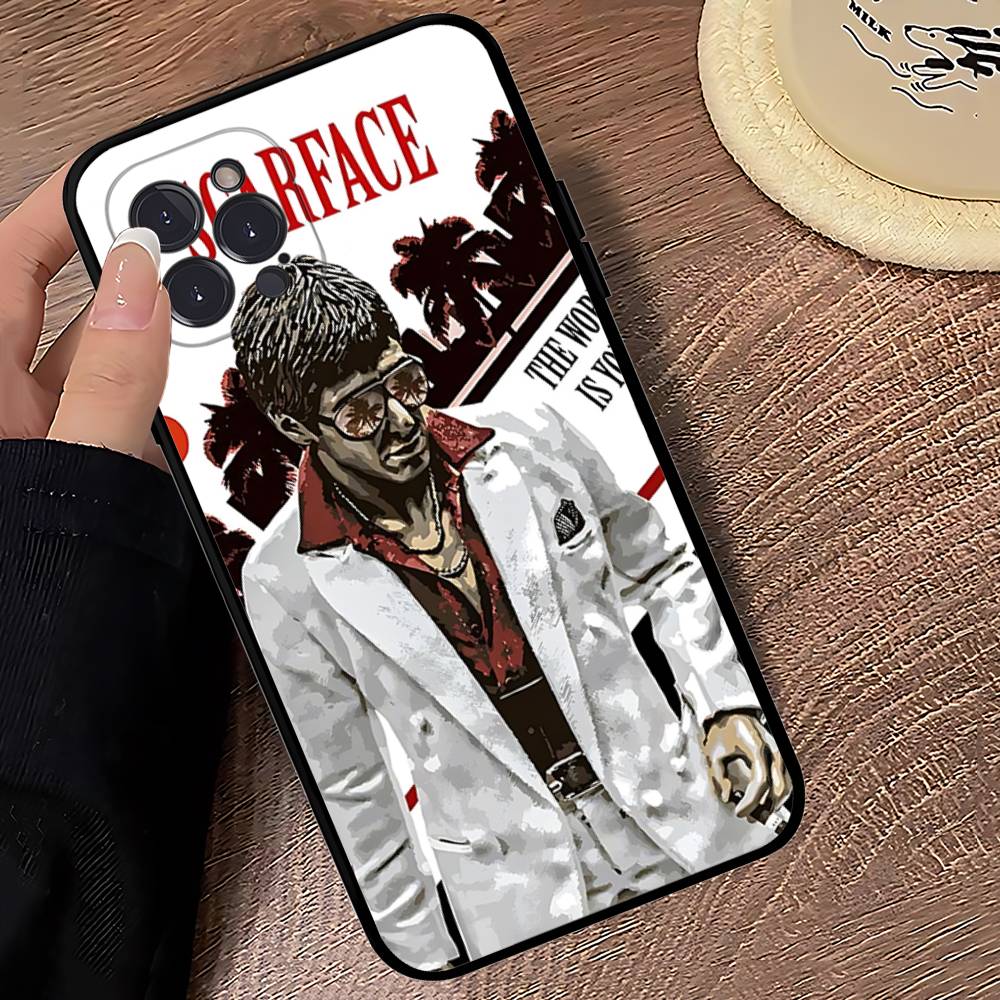 Classic Tonny Montanas Scarface For Iphone 11 12 13 14 15 16 17 Pro Max Mini Plus Black Cover Phone Case