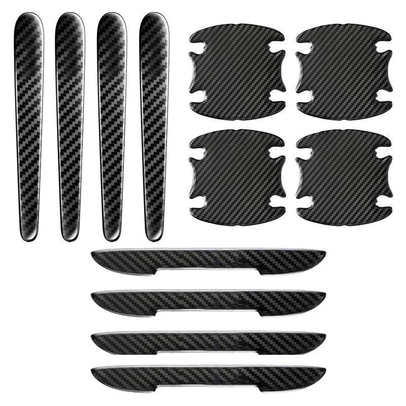 Car Door Handle Bowl Protective Stickers Carbon Fiber Pattern Decals Car Body Anti Collision Scratch Protector Sticker