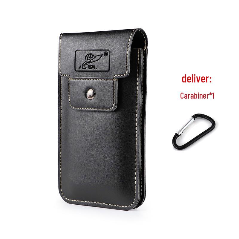 Мужская вертикальная кожаная поясная сумка: Многофункциональный держатель для мобильного телефона с крючком для ключей
