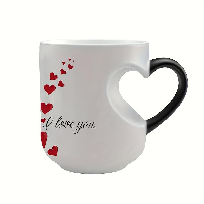 Herzförmige Farbwechselnde Magische Keramiktasse Lustige Farbwechselnde Kaffeetasse Mit Henkel, Die Überraschungsdesign Enthüllt