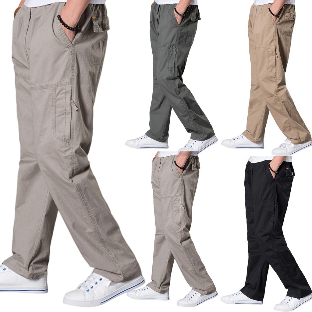 Men's Outdoor Sports Loose Leisure Multiple Pockets Work Pants Trousers
