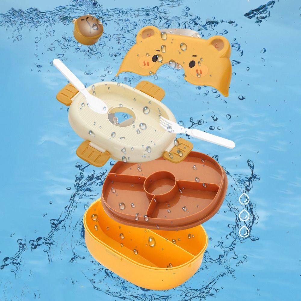 Sealed Food Container Portable Thermos Bowl Cartoon Lunch Box  Picnic