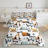 Tractor Bedding Sets for Boys Twin Size Toddler Kids Cute Cartoon Farm Animals Comforter Set Girls Children Farmhouse Country Down Comforter