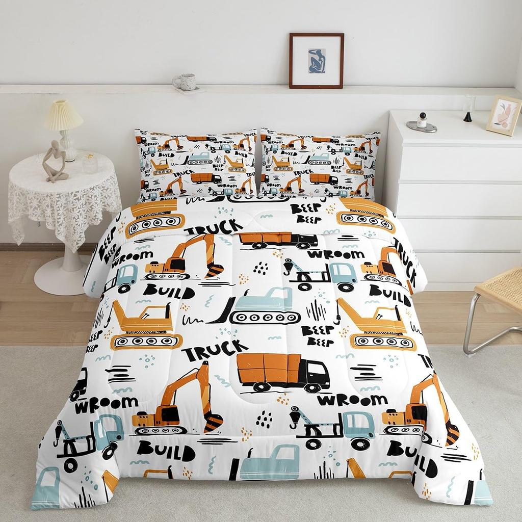 Tractor Bedding Sets for Boys Twin Size Toddler Kids Cute Cartoon Farm Animals Comforter Set Girls Children Farmhouse Country Down Comforter