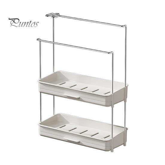 

Органайзер для раковины, стеллаж для хранения в ванной с широким нижним основанием, вентиляционные отверстия, дизайнерская полка для раковины, столешница для хранения Dual Layer