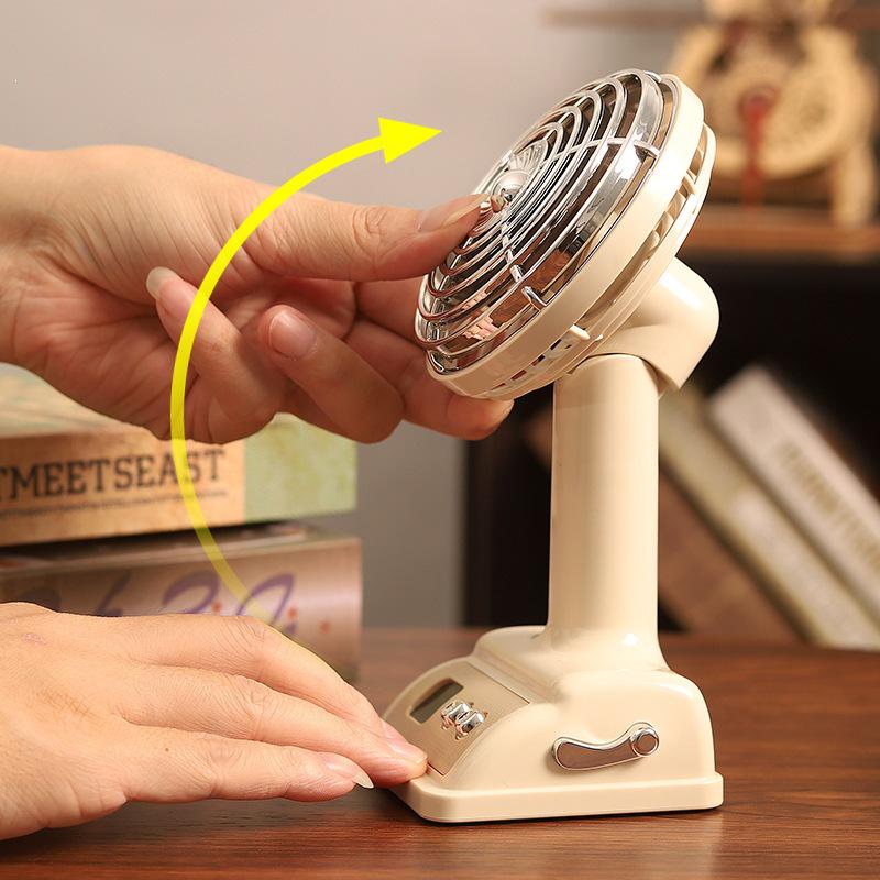 Retro Nostalgic Desktop Fan with 100 Speed Settings, Rechargeable, Perfect for Office or Dormitory Use