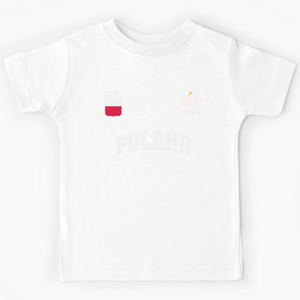 Retro Poland Fan Polish Polska Flag Kids T-Shirt 130