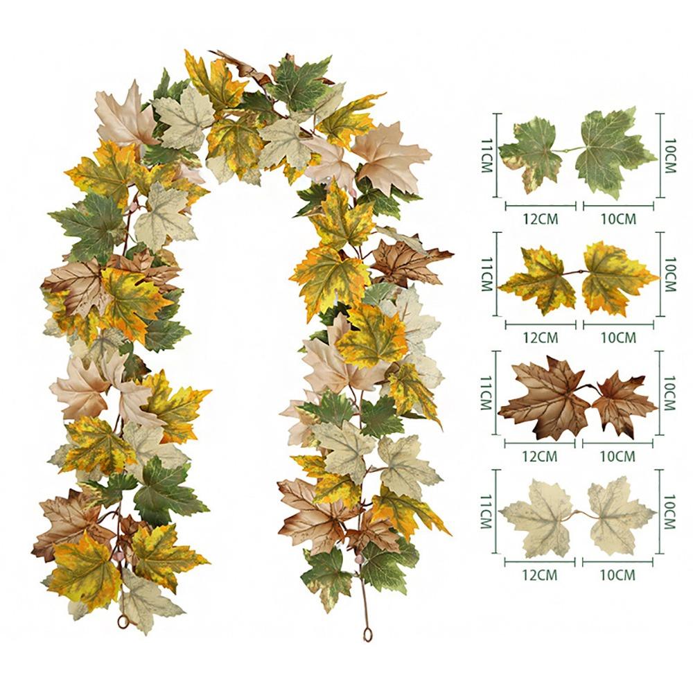 Autumn Artificial Mapple Leaves Garland Multicolor Fall Leaves Vine Festival Ornament