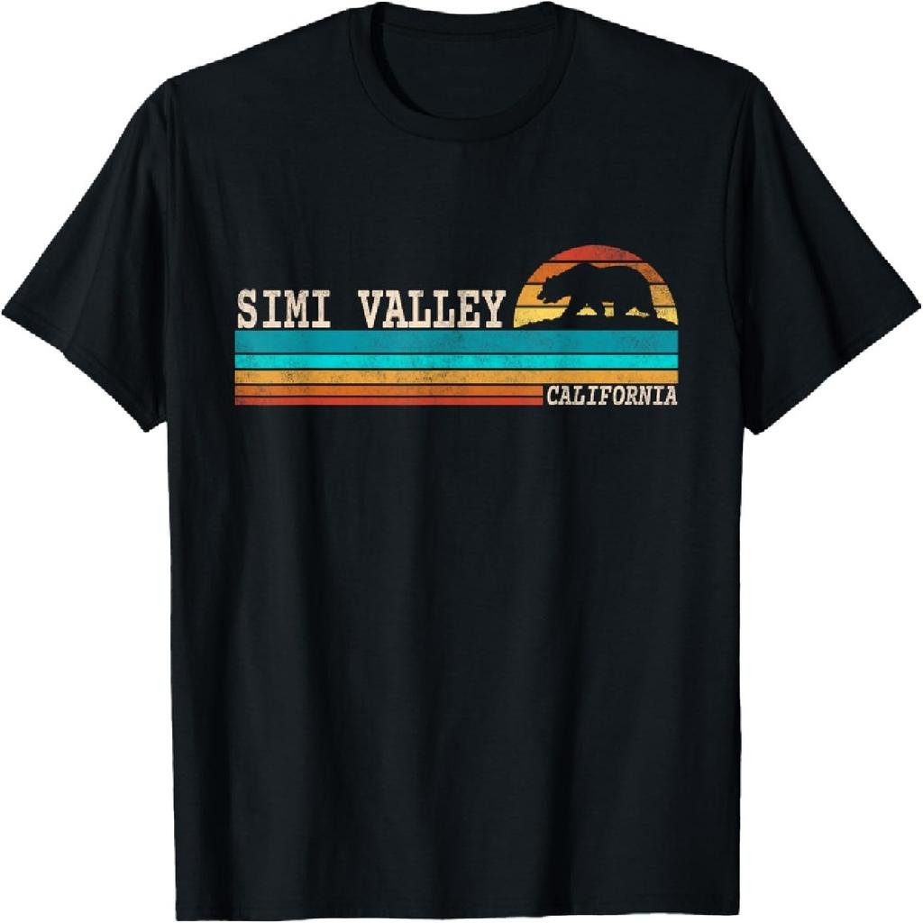 Simi Valley California State Bear Retro Sunset T-Shirt