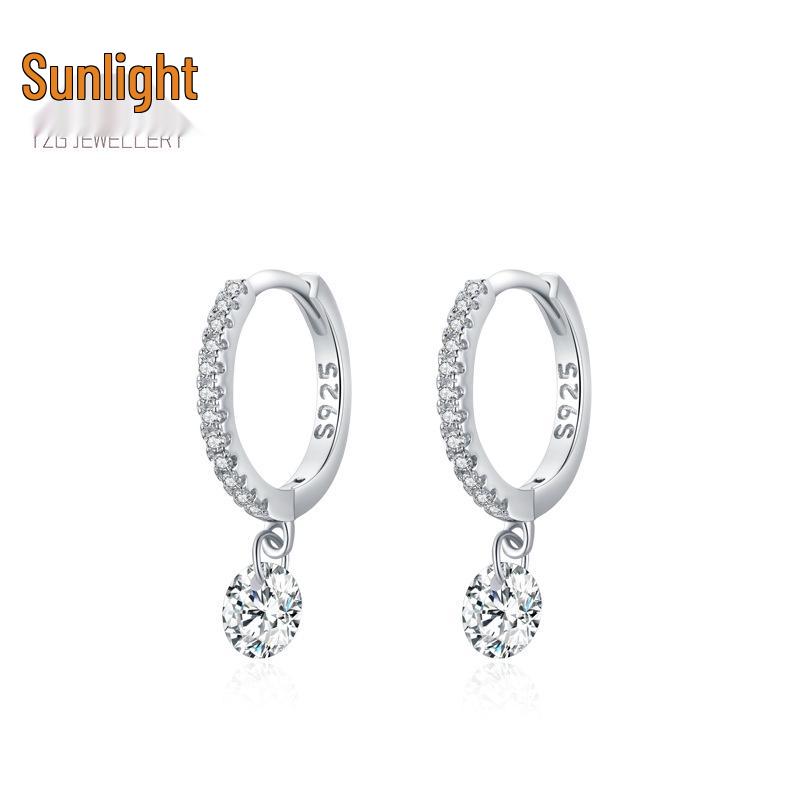 S925 Sterling Silver White Gold Plated Simulated Diamond Earrings for Women - Fashion Luxury Studs Jewelry 925 Silver