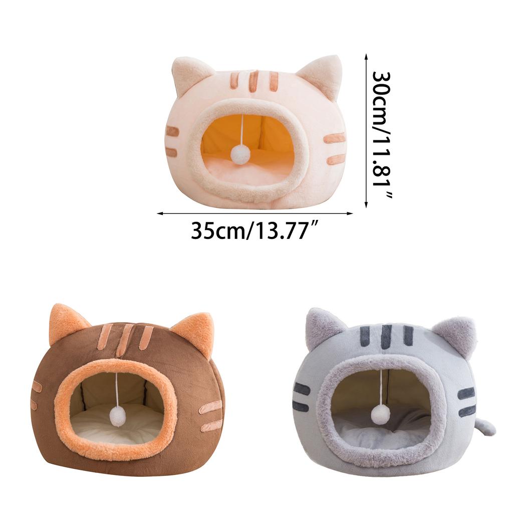 Sweet Cat Bed Warm Pet Tent Cosy Kitten Lounger Cushions Cat House Tent Very Soft Small Dog Mat Bag Washable Cats Beds