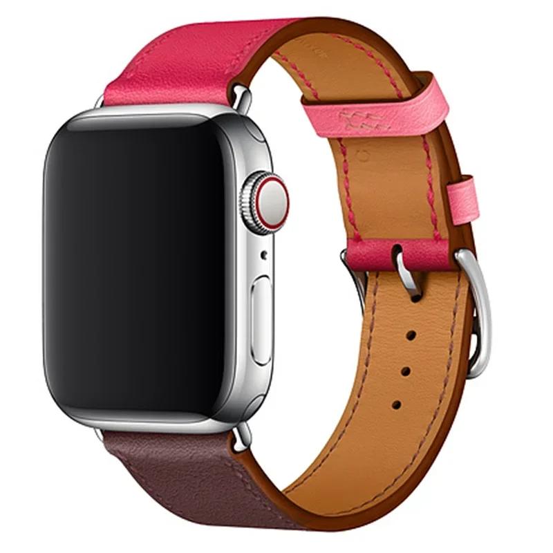 Leather Watch Straps for Apple Watch Band 44mm 49mm 45mm 42mm 40mm 41mm 38mm Sport Bracelet iWatch Series Ultra 9-8-7-6-5-4-3-SE