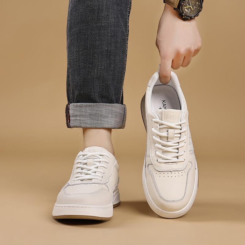 Men's Shoes Leather Autumn Sports and Leisure Shoes Men's Board Shoes Soft Sole Ruffian Handsome Little White Shoes Men's Shoes Men's Versatile Trendy