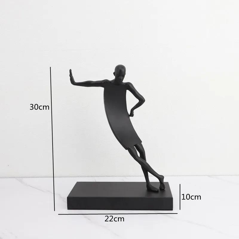 Creative Metal Abstract Human Sculpture Black Person Bedroom Study Ornament Living Room Decoration Art Home Decor Accessories