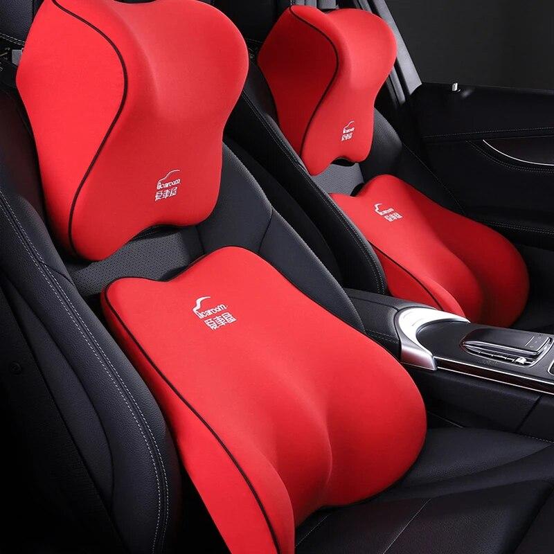 Car Seat Headrest Pillow Neck Lumbar Support Pillow For Car Travel Pillow Soft Seat Back Support Waist Pillow Car