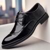 New Men's Genuine Leather British Style Derby Shoes - Breathable, Fashionable, Casual, and Formal.