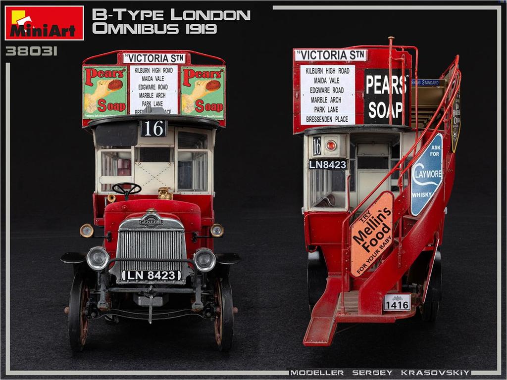 MiniArt Scale London Bus Type 1919 Plastic MA38031 1/35 Double-Decker B, Model,