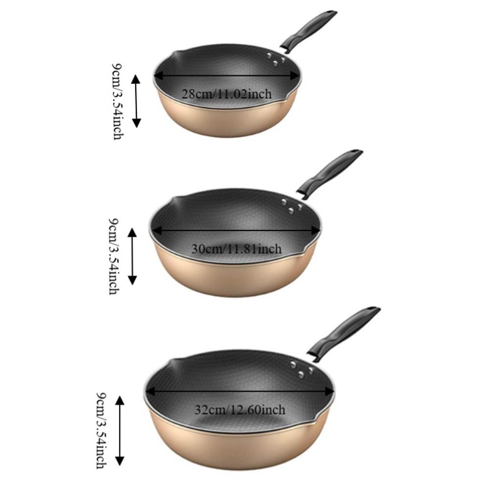 Honeycomb Pattern Frying Wok Scratch Resistant Cooking Pot Non-Stick Frying Pan  Stove