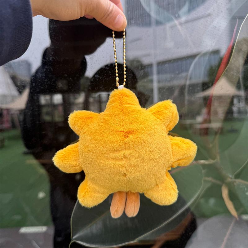 Cute Sun Flower Plush Toy Keychains Smile Yellow Pendant Bag Accessories Keyring Bag Key Chain