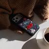 Fireworks Cherry Embroidered Denim Phone Case for iPhone 14/15/16/17 Pro Max