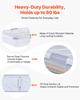 Under Bed Storage with Wheels, 805 x 396 x 175 mm Underbed Containers, Underbed Shoes Organizer with Lid and Gray Latch, Rolling Under the Bed Storage