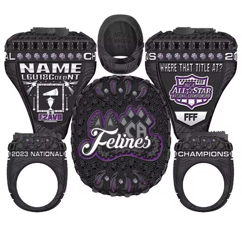 YUANYU Factory Customized LOGO Basketball, Football, Rugby Championship Champion Ring Sports Jewelry Men and Women Alloy Jewelry
