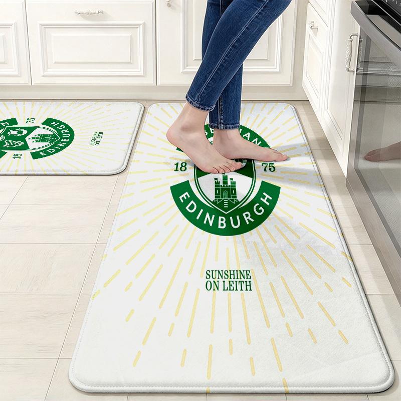 Hibs Flannel Kitchen Mat Christmas Soft Area Rug Non Slip Floor Carpet Home Decoration