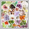 50 Sheets Fresh Plant Specimen Stickers: Art Style Cartoon Leaves, Waterproof & Decorative.