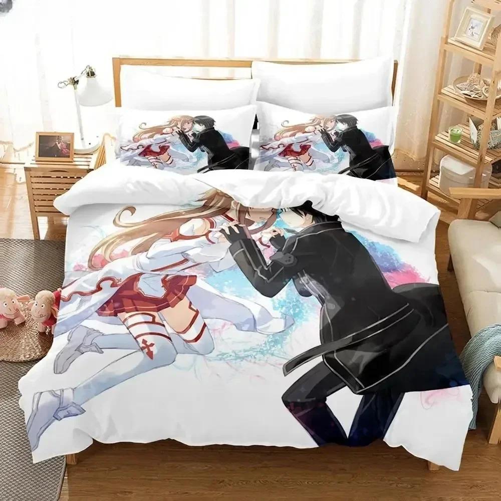 Anime Sword Art Online Beding Sets Home Textile Pilow Case 3D Bed Soft Duvet Covers Children Kids Gift Bed Linen Set Home Textiles Beding