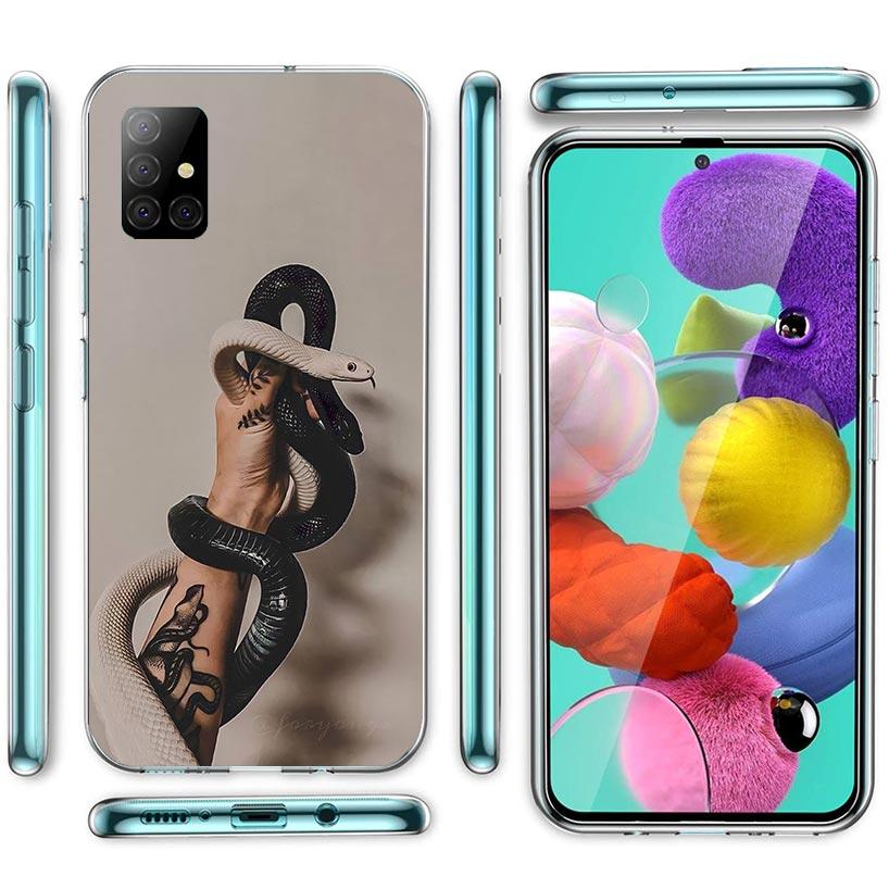 Animal Leather Snake Scales Phone Case For Samsung Galaxy A52 A51 A50S A32 A22 A12 A02S A72 A71 A31 A70 A30S Note 20 Ultra 10 Pl