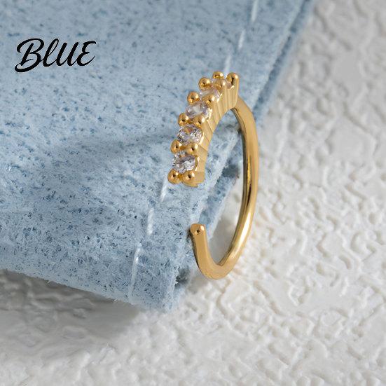 Adjustable Nose Clip Copper Material Pin Open Buckle Design Ring