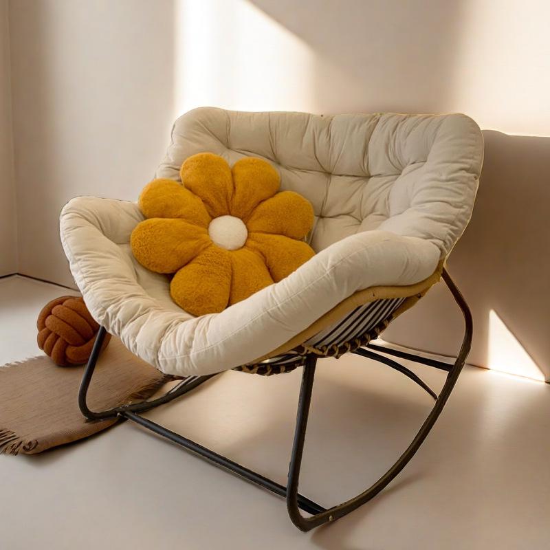 “Nordic Light Luxury Bird's Nest Rattan Rocking Chair for Living Room or Balcony – Extra Large for Adults”