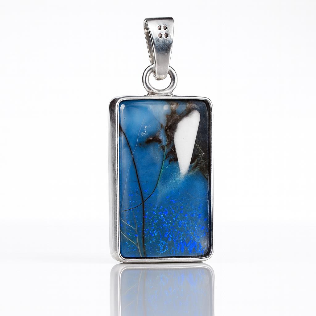 24 Ct Natural Multicolor Opal 925 Sterling Silver Emerald Pendant Gemstone Jewelry Gift