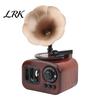 Vintage Style Room Accents Retro Mini Gramophone Music Box Ornament, Wood Grain Phonograph Shaped Classic Melody Keepsake Box, Desktop Decor Figurine