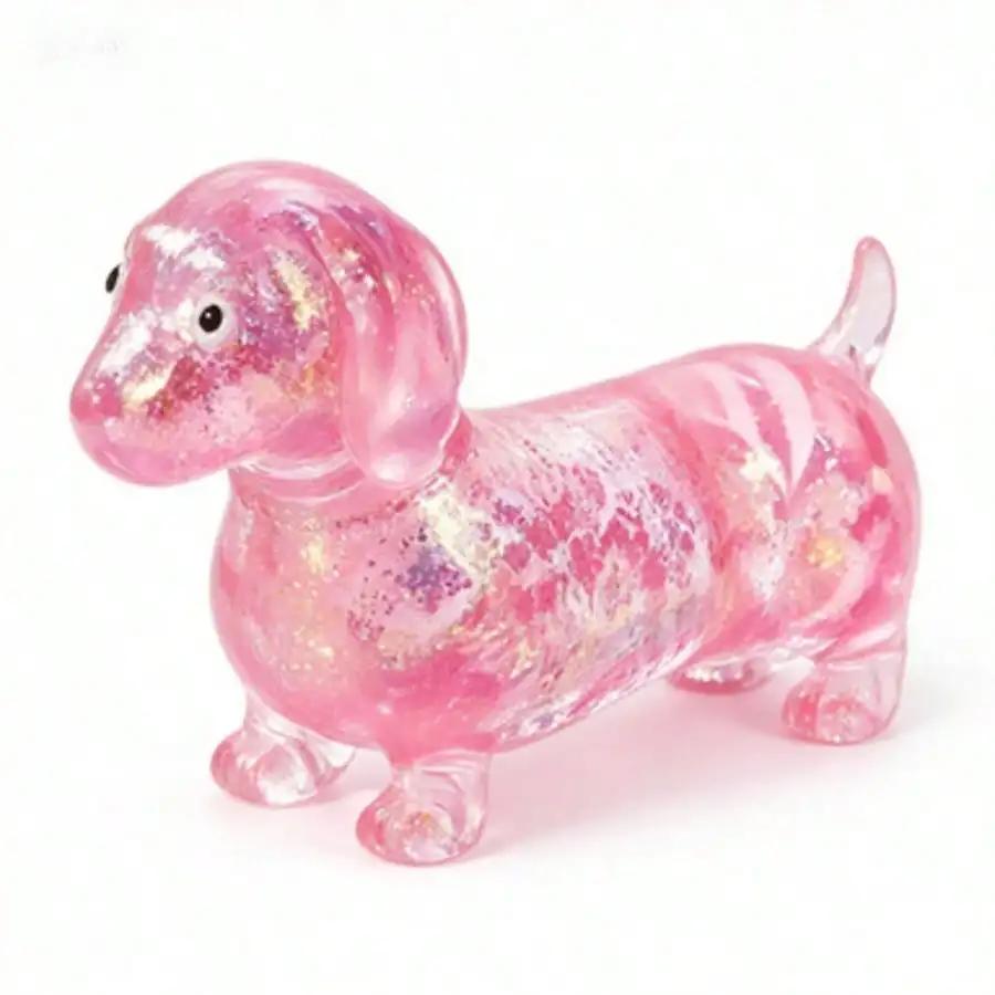 4 Pcs Anxiety Squishies Fidget Toys - Upgraded Ly Dachshund Gel Stretch Ball, Cute Mini Sausage Dog Stress Relief Toy