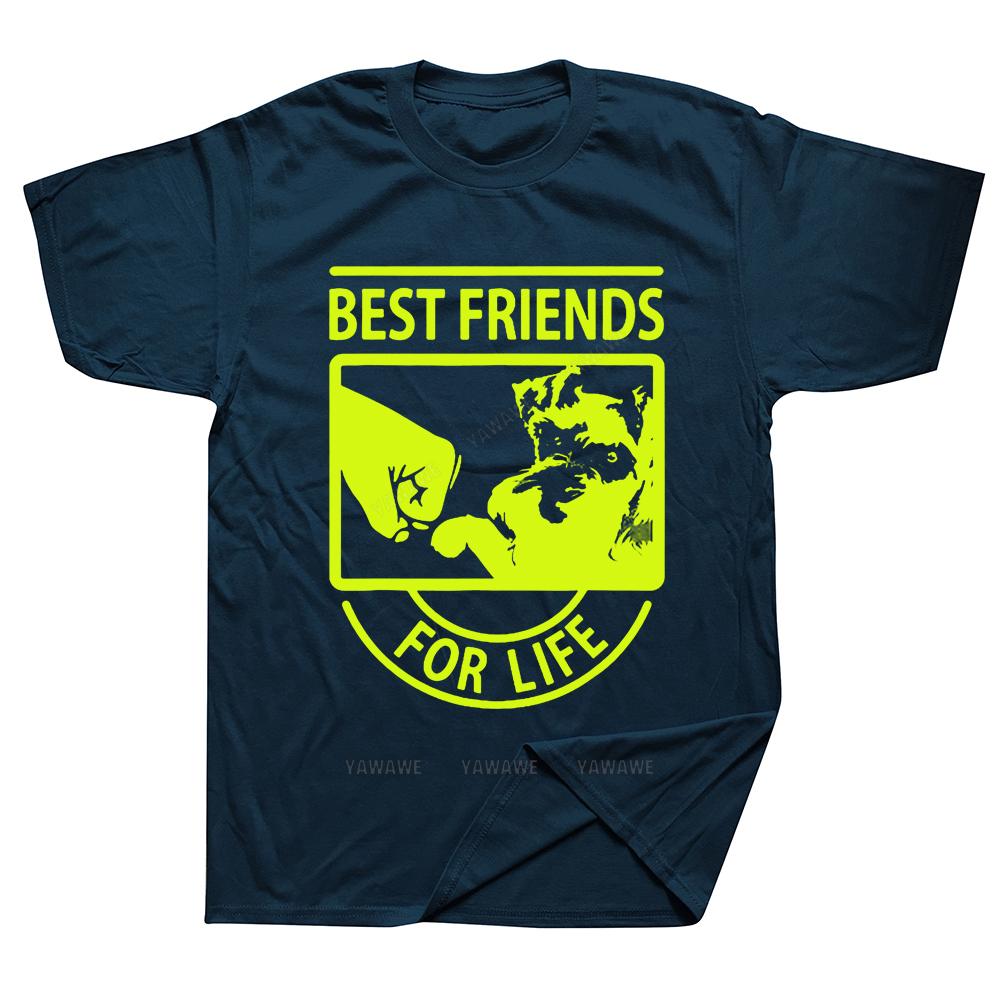 Funny Schnauzer Best Friends for Life T Shirts Graphic Cotton Streetwear Short Sleeve Harajuku Dog Dad Tshirt Unisexs Clothing