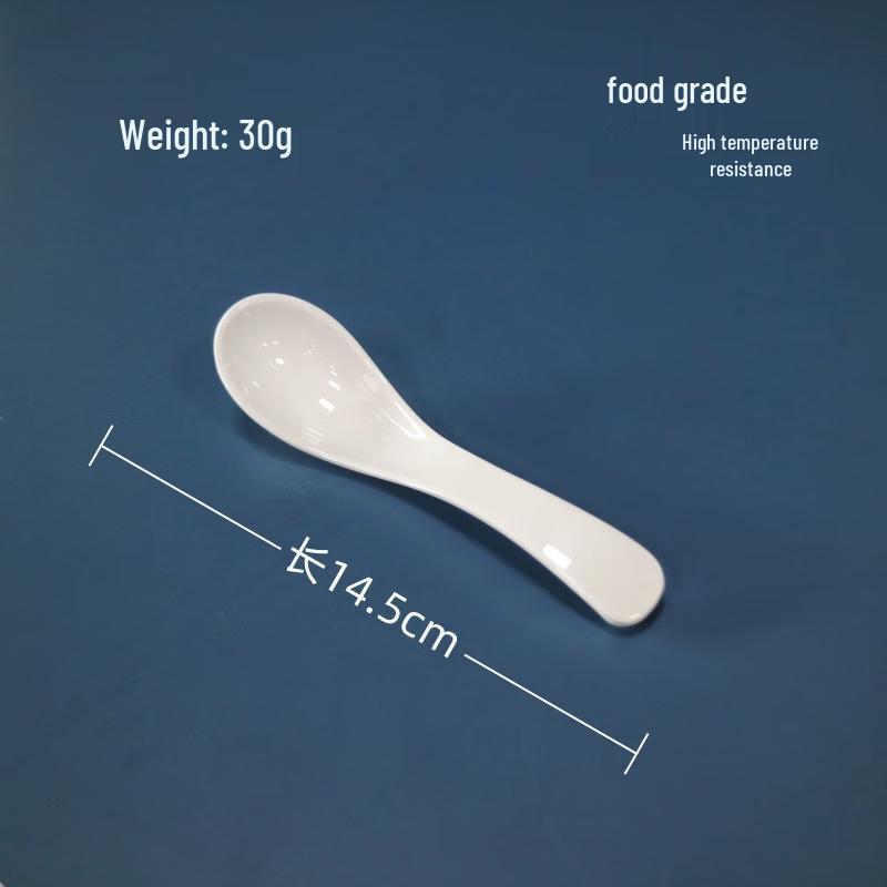 JINGRX White Melamine Tableware Collection Gongfu Spoon