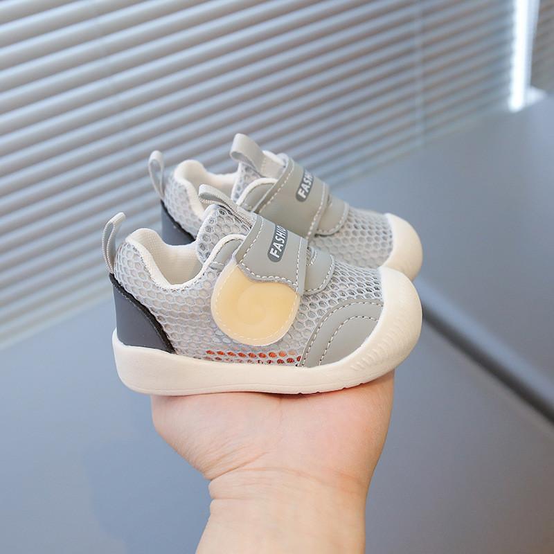 

Baby Shoes For Kids With Letter Printing Design For Toddler Learning To Walk Gray Mesh ,17.5