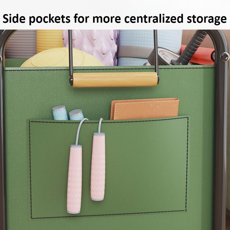 Toy Storage Basket with Four-wheels Sundries Storage Box Bedside Rack Large Capacity Trolley for Bedroom University Dormitory
