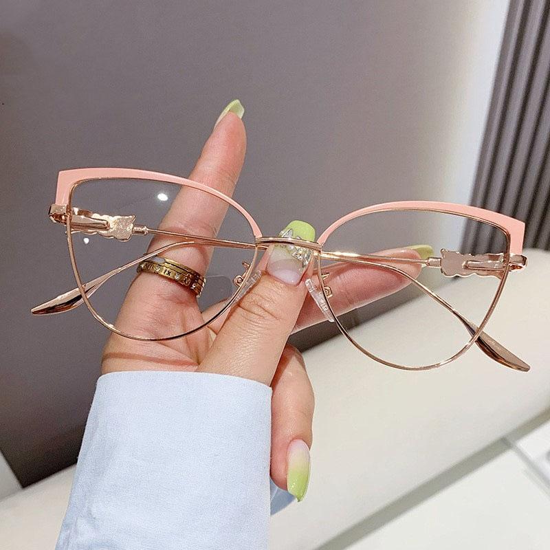 

New Myopia Prescription Glasses Student Fashion Cat Eye Anti Blue Light Computer Glasses Optical Eyeglasses Frame Women -1.75 -2 0