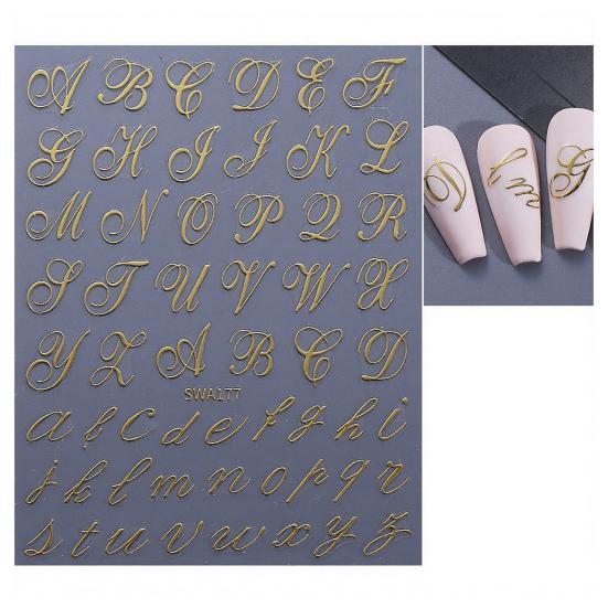Yousheng English Letter Nail Art Stickers Self-adhesive DIY Alphabet Manicure Decoration Decals Women Nail Accessories for Home