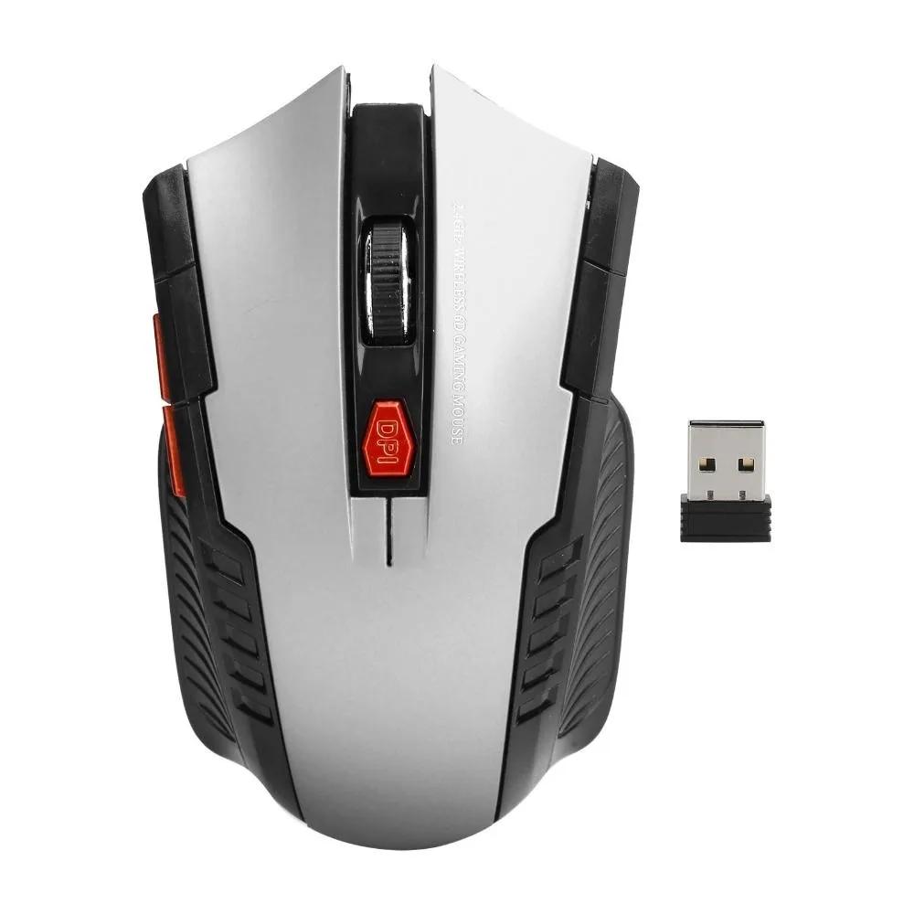 2.4G Wireless Wireless Mouse 3 Levels Adjustable 1600DPI Gaming Mouse 6 Buttons USB Receiver Ergonomic Mouse Desktop PC