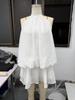 European & American Sexy Backless Halter Dress with Slim Waist & Fluffy Skirt