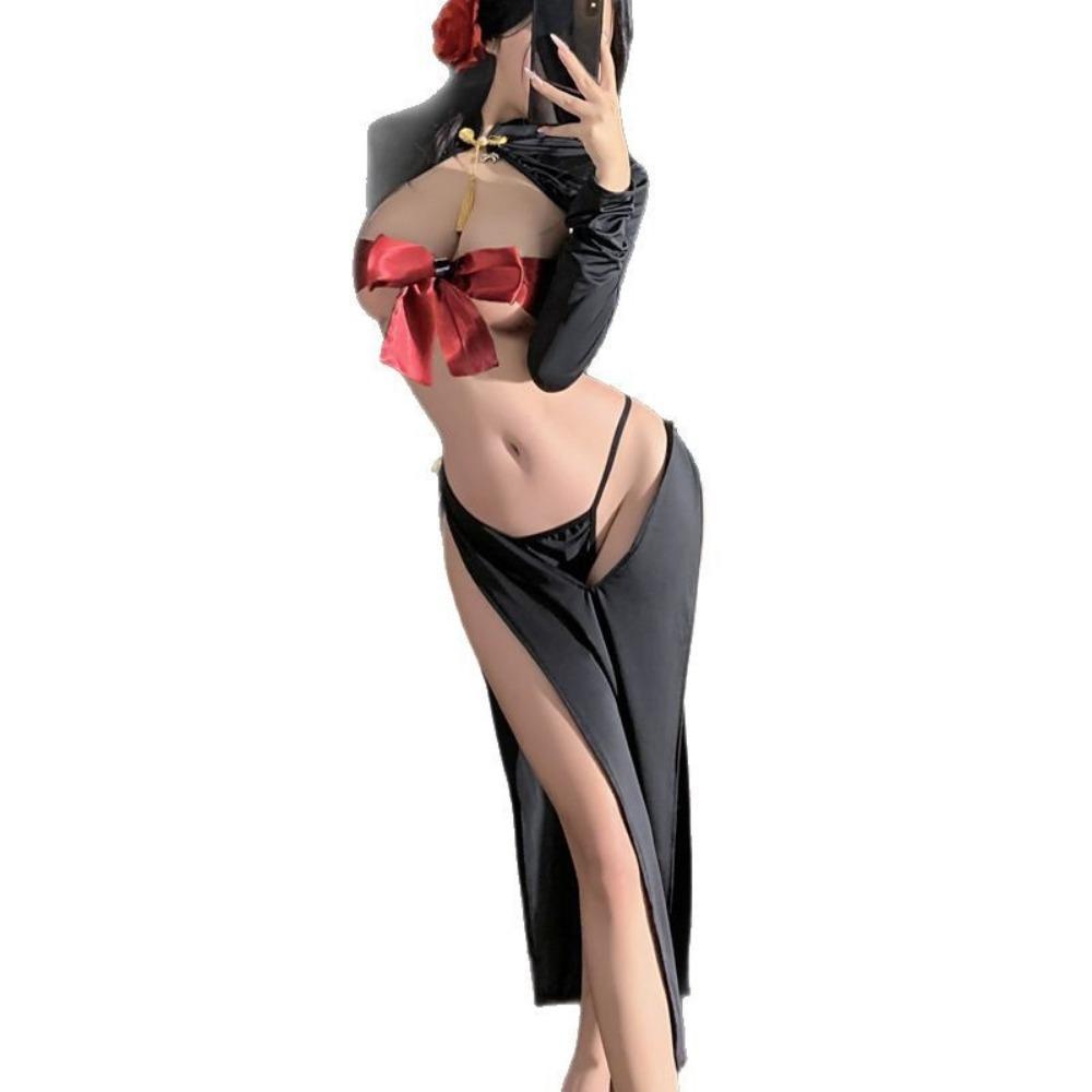 Domila Wears Two Front and Back To Trap Surprises Before Opening The Curtain To Show The Chest Cheongsam F877 Erotic Underwear Sexy Temptation Uniform