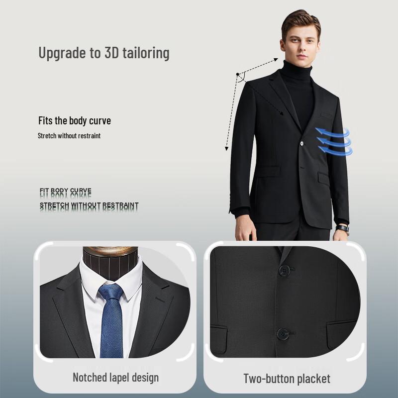 SHANSHAN Men's Double-Breasted Notch Lapel Suit Set