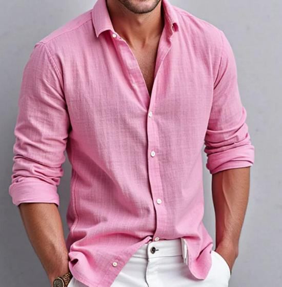 Camisa de Negocios de Manga Larga para Hombre sin Planchar - Antiarrugas y Ropa Casual de Verano
